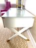 Contemporary Hickory Chair White Desk With Brushed Brass Trim Detail
