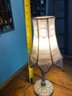Small Cast Iron Base Lamp With Beaded Shade