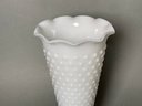Large Vintage Hobnail Milk Glass Vase