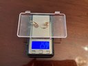 14K Yellow Gold With Amethyst And Diamond Earrings 2.59 Grams