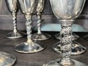 Thirteen Vintage 1970s Silverplate Wine Goblets From Spain