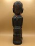 Vintage Congolese Hand-Carved Wooden Figure With Bead & Shell Accents