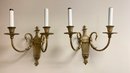 A Pair Of Vintage Electrified Brass Sconses