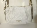 A59. DKNY Donna Karan, New York White Leather Shoulder Strap Handbag.