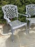 Set Of (4) Cast Metal Outdoor Dining Chairs - Lightweight