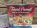 Trivial Pursuit Original And Triple Fun Versions. NEW In Box/ Cello . TP Boomer Cards And Disney Charades