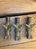Trio Of Small Solid Brass Angel Candlesticks