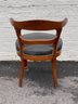 Vintage Game Chair With Nailhead Trim And Front Casters