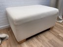Large Ottoman/Coffee Table/Bench Seating With Faded Denim Slip Cover