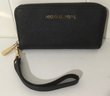 A70. Michael Kors Black Leather Wallet, Wristlet, Like New