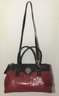 A31. Giani Bernini Bright Red & Black Trim Handbag, Detachable Strap