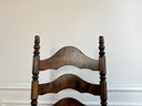 Vintage Country French Ladderback Chair With Rush Seat