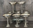Eight Vintage 1970s Silverplate Dessert Coupes From Spain