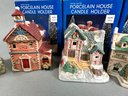 Porcelain House Candle Holders