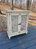 Sweet Distressed Painted Cabinet With Floral Detail