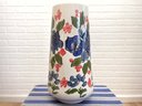 Pretty Ceramic Vase With Painted Floral Finish