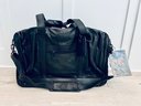 Tumi Black Leather Expandable Travel Bag