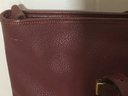 A33. Dooney & Bourke Leather Dark Red, Burgundy Tote Handbag