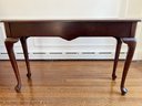 Mahogany Queen Anne Style Two Drawer Console Table