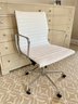 Contemporary White & Chrome Swivel Desk Chair