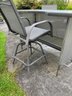 Glass Top With Mesh, Bar With 3 Swivel Arm Chairs