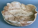 Handmade Pottery Bowl With Leaf Details