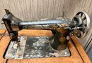 Very Old Vintage Sewing Machine With Table