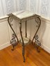 Ornate Metal Stand With Marble