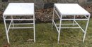PR. Square White Metal Base Outdoor Tables.