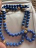 Blue Lapis  And Gold Beaded Necklace