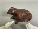 Wood Carved & Porcelain Animal Figurines