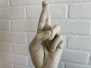 Crossed Fingers Hand Sculpture