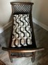 Asian Inspired Bench With Wicker Detail