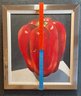 Signed L Gaba Listed Artist A Lester Gaba Still Life Red Pepper Painting Dated 11-11-81  22x24 Great Original