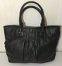 A15. Tory Burch Black Leather Handbag, Purse.