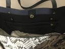 A14. Cole Haan Animal Phyton Embossed Grey Tote Handbag