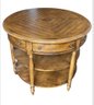 A Wonderful Parquetry Top Solid Wood Round Occasional Table By Lexington Furniture Industies