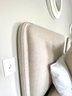 2 Of 2 Twin Custom Beige Upholstered Bed Frame & Linens