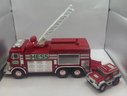 Lot Of 2 Hess Trucks: 2015 Fire Truck & Rescue Vehicle And 2005 Emergency Truck W/ Rescue Vehicle