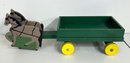 Vintage Handmade Horse And Buggy Toy