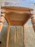 Six Small Farmhouse Pine Chairs With Upholstered Seat
