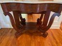 Flame Mahogany Antique Console Marble Top
