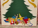 A Vintage Hand Embroidered Christmas Wall Hanging