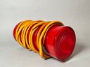 Hand Blown Glass, Red With Gold Twist Vase
