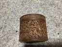 Antique Monkey Wood Carved Chinese Box With Cover Trinket Box