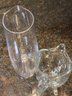 2 Hand Blown Clear Glass Pitchers Vases 7' & 11' Home Decor Margarita Ice Tea Water Jug Large Creamer
