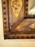 Gold Tone Leather Framed Mirror