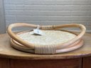 Tommy Bahama Round Rattan And Capiz Shell Serving Tray