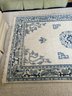 White & Blue Floor Rug Featuring A Chinese Oriental Design