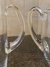 2 Hand Blown Clear Glass Pitchers Vases 7' & 11' Home Decor Margarita Ice Tea Water Jug Large Creamer